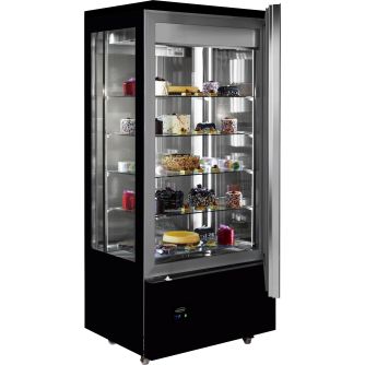 Gekoelde gebaksvitrine chocolade