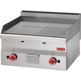 Gastro m 600 gas bakplaat 2/3 glad 1/3 geribbeld